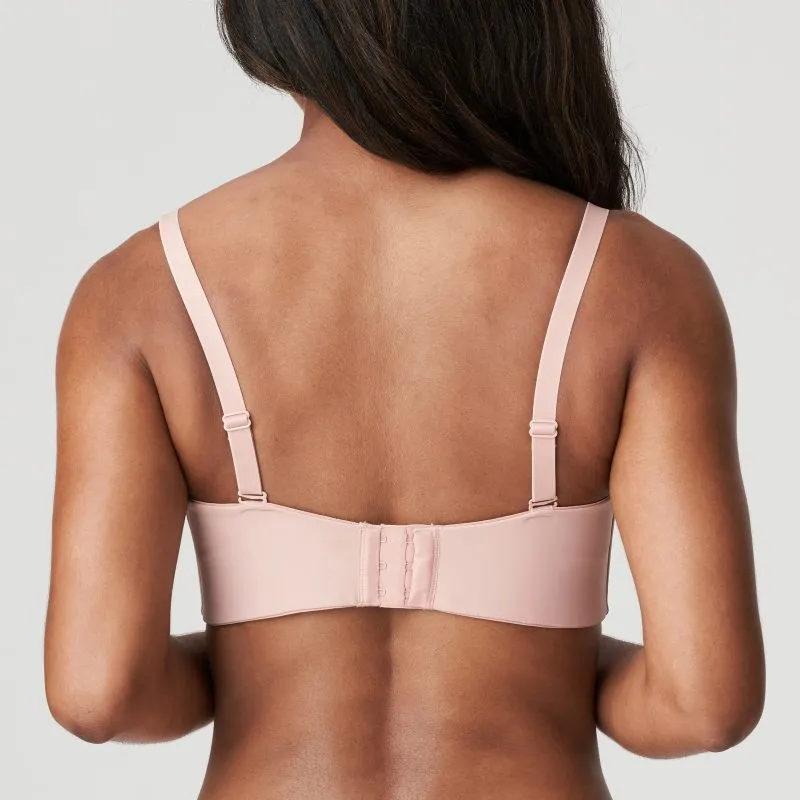 Women's Strapless Molded Padded Seamless Adjustable Straps Mesh Microfiber Rounded Shape Bra