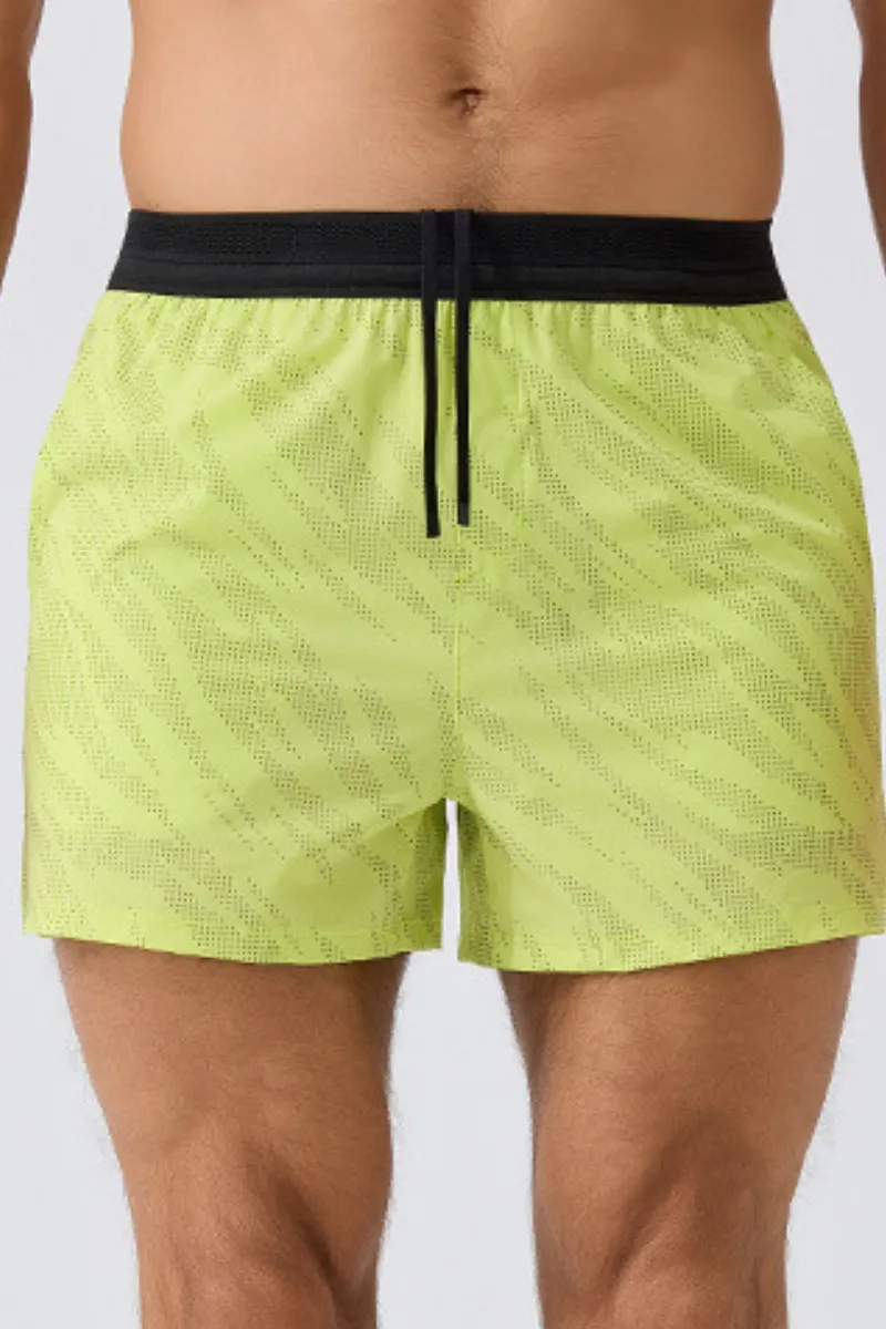 Storage Pocket Dual Layer Reflective Detail Athletic Shorts
