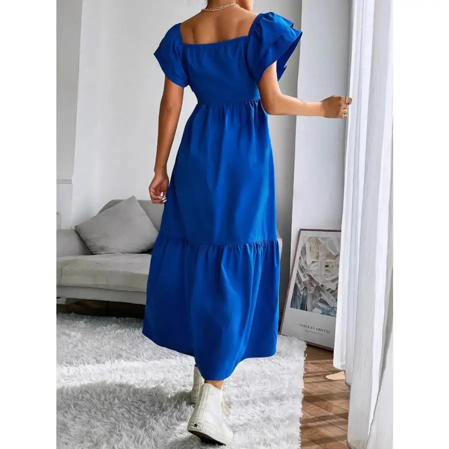 Tiered Square Neck Maxi Dress