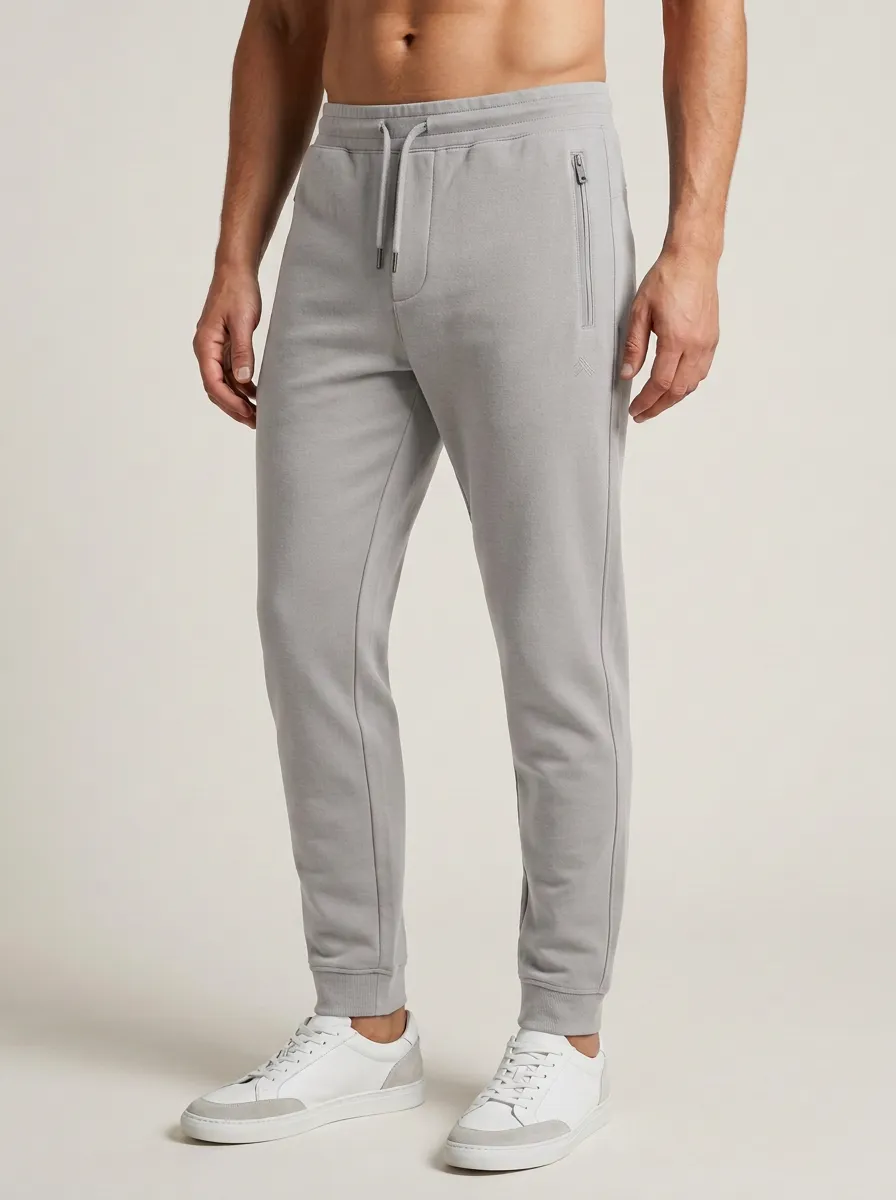 Men's Zipper-Pocket Fitness Athletic Jogger Pants