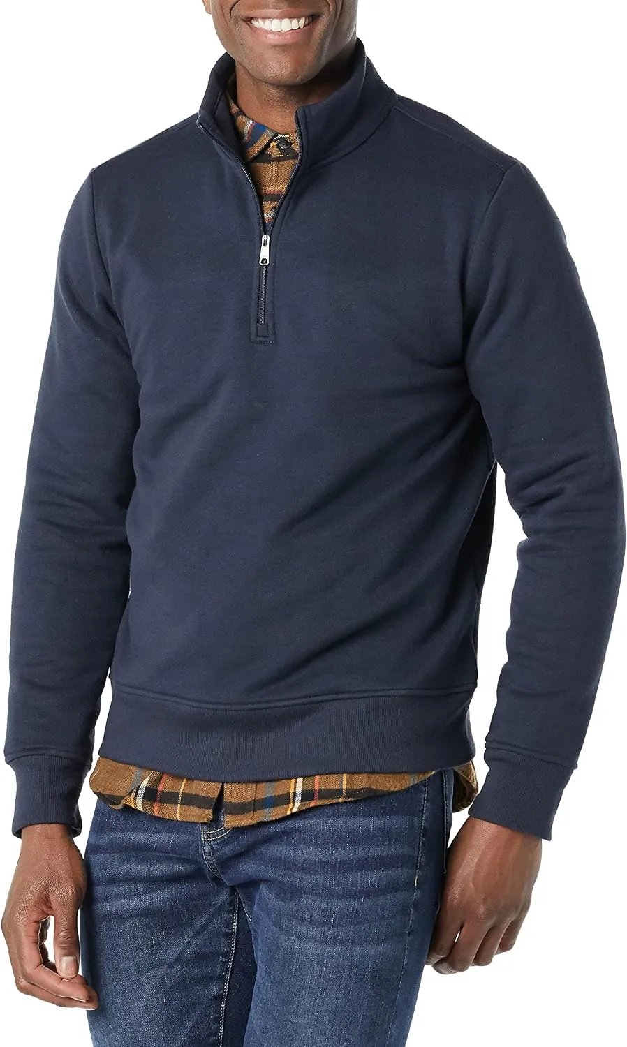 Amazon Essentials Men's Regular Fit Long-Sleeve Quarter-Zip Pullover Fleece Sweatshirt with Mock Neck, Midweight