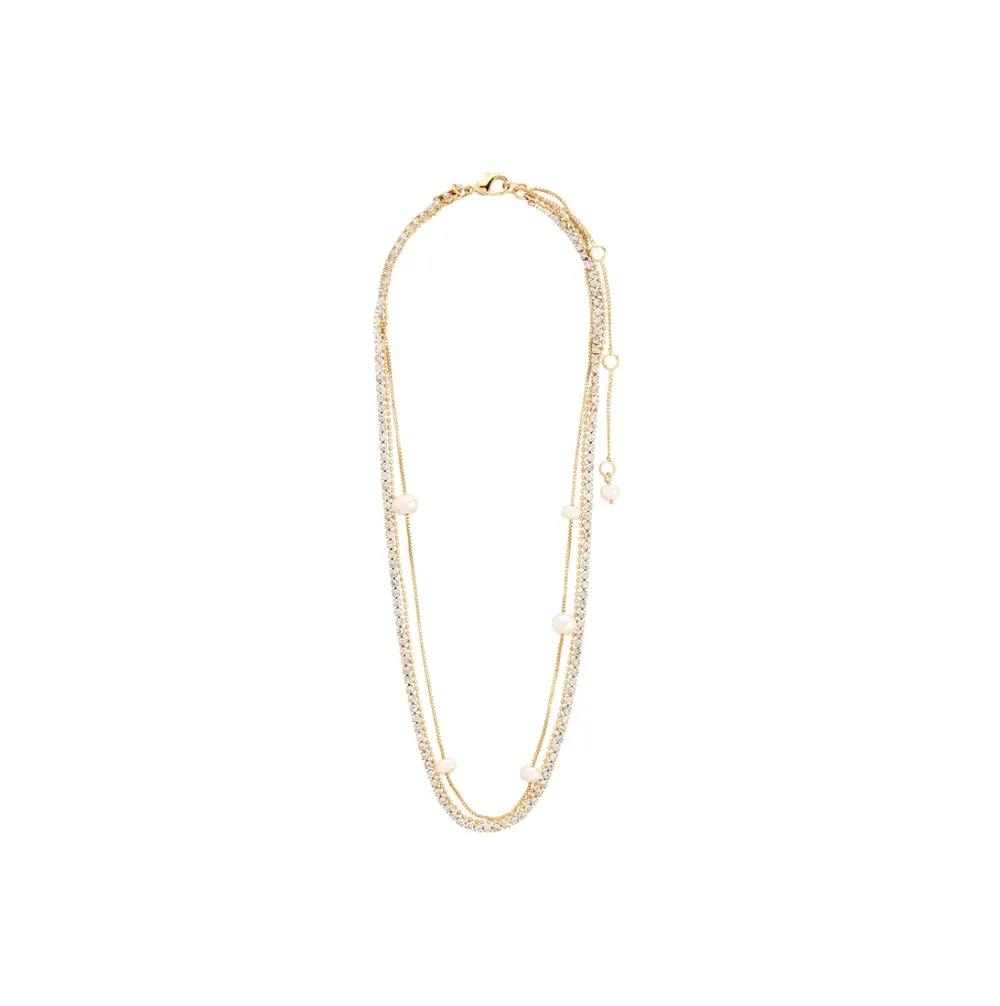 Slim Pearl Crystal Necklace