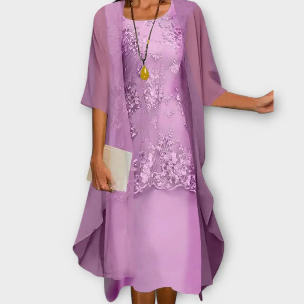 Lace Chiffon Two Piece Set