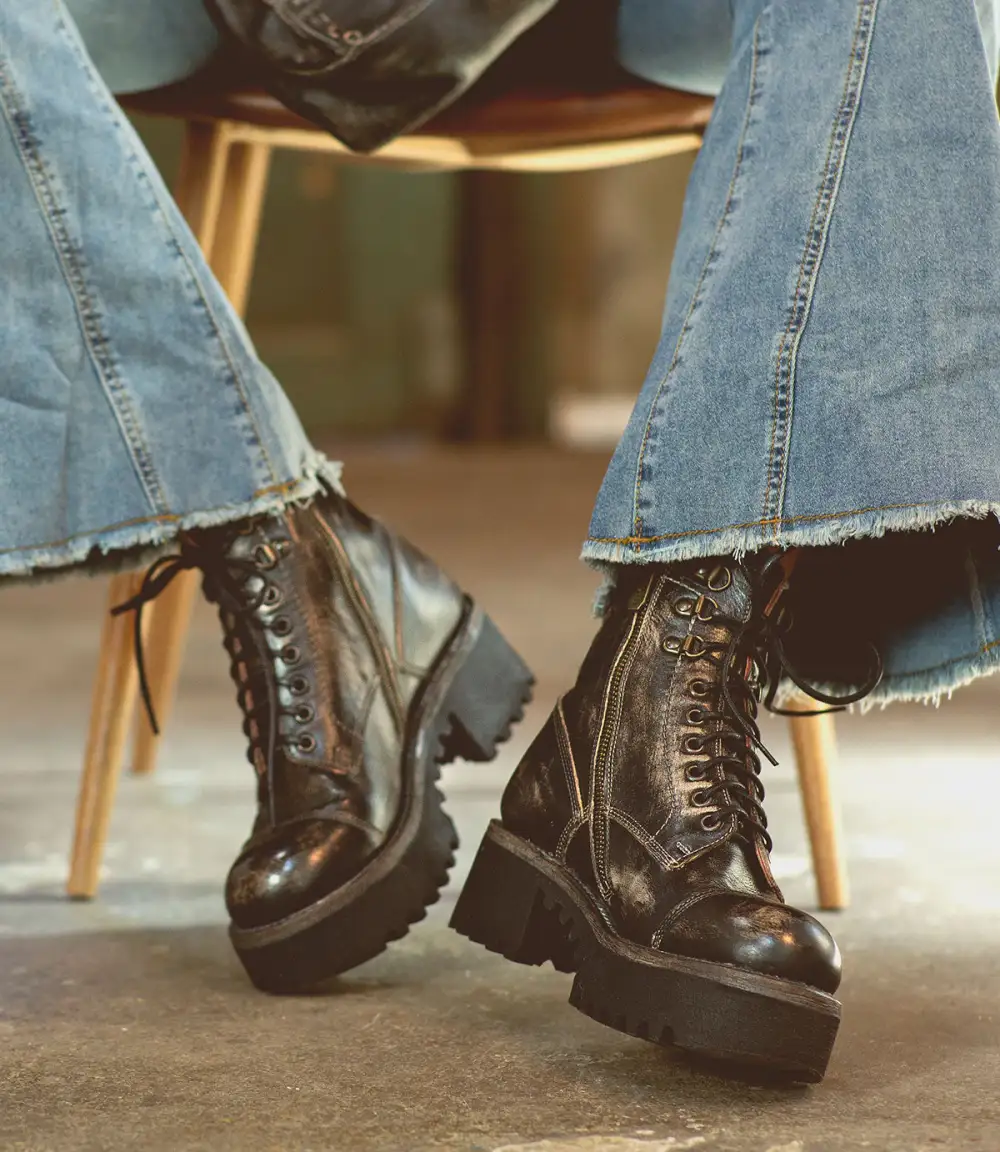 Cap-Toe Side-Zip Combat Boots