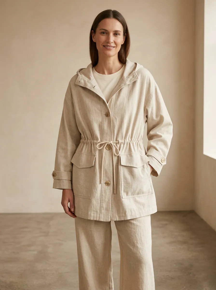 Drawstring Hooded Jacket