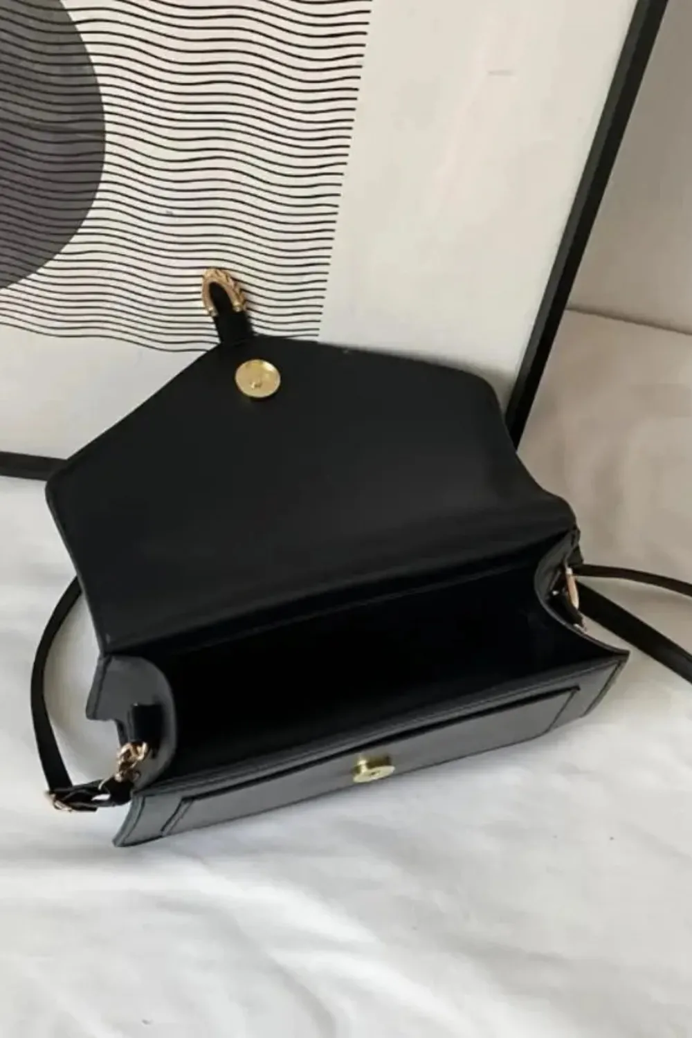 Structured Crossbody Shoulder Bag Top Handle