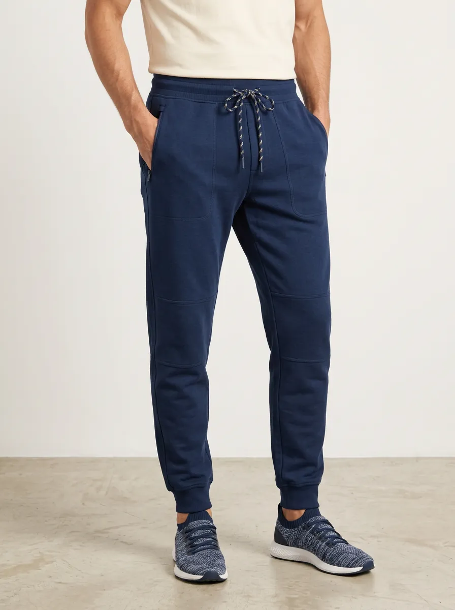 Men's Relaxed Navy Drawstring Jogger Pants
