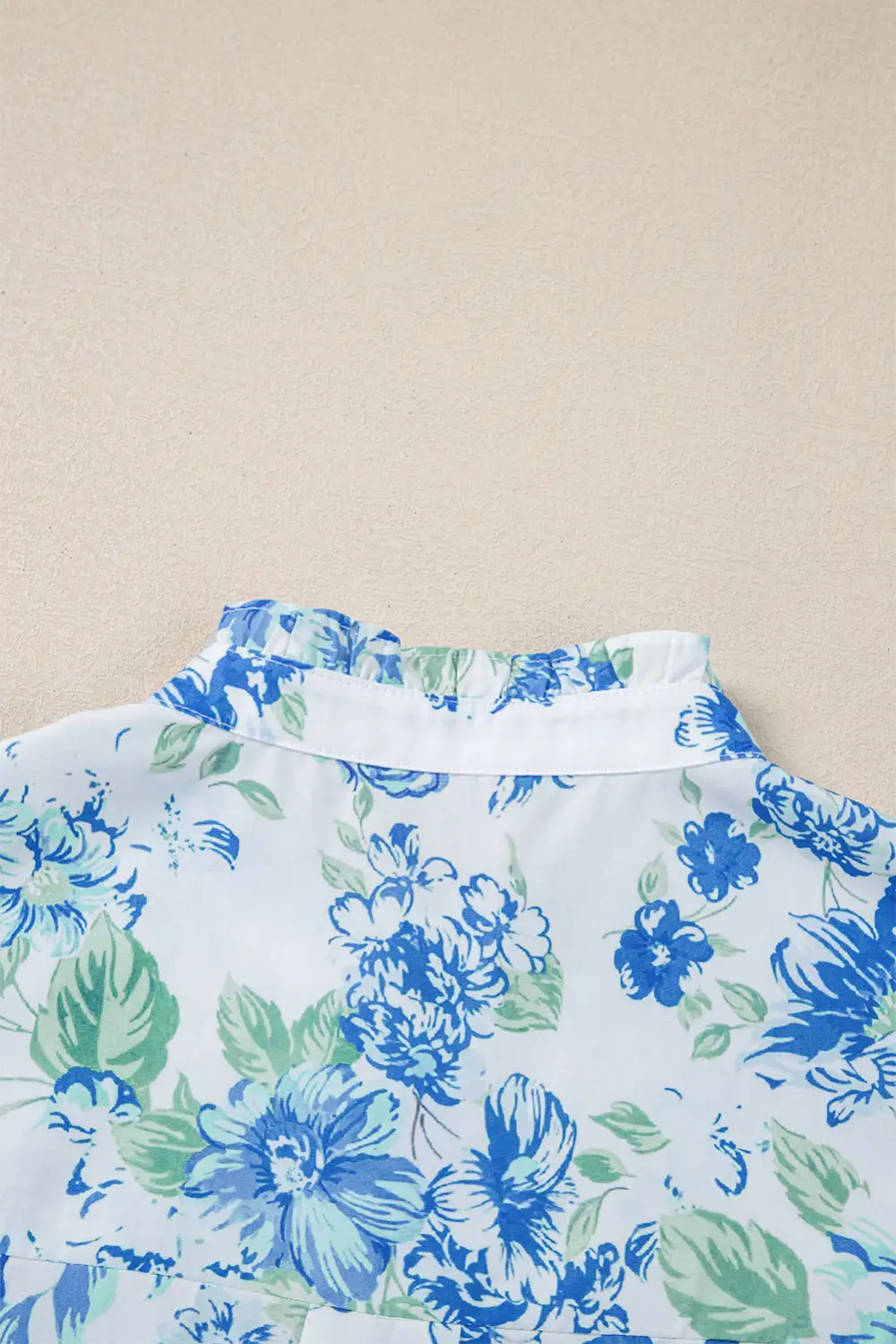 Floral Ruffled Button Front Shirt Blouse