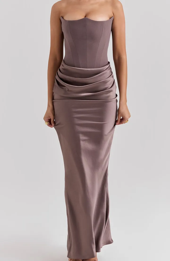 Lace Strapless Midi Dress