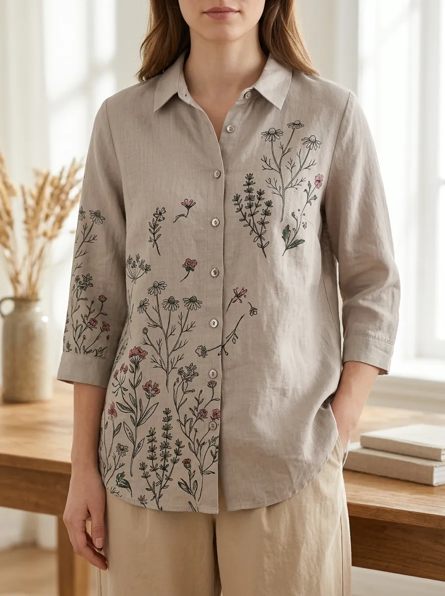Women's Botanical Nature Lover Wildflower Summit Shirt