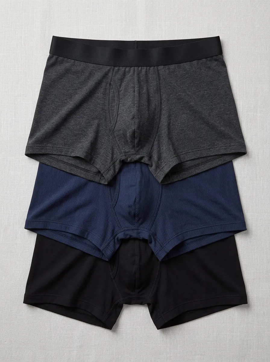 Men's Basic Solid Color Cotton Blend Boxer Briefs