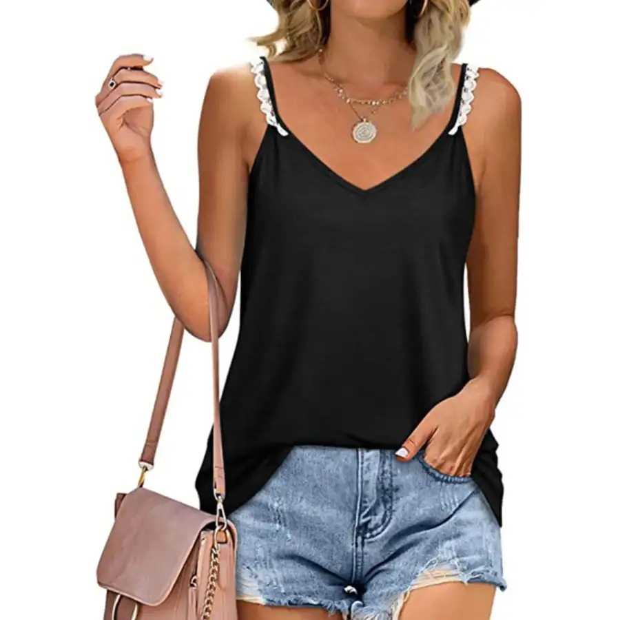 Full Size Lace Detail V Neck Camisole