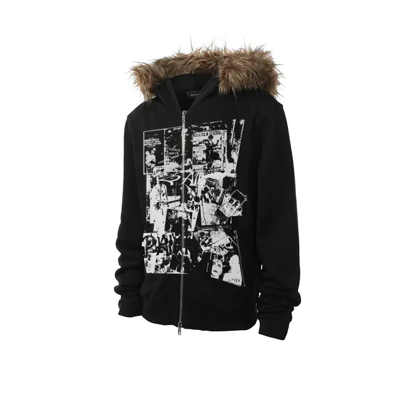 Vintage Band Print Cotton Jacket