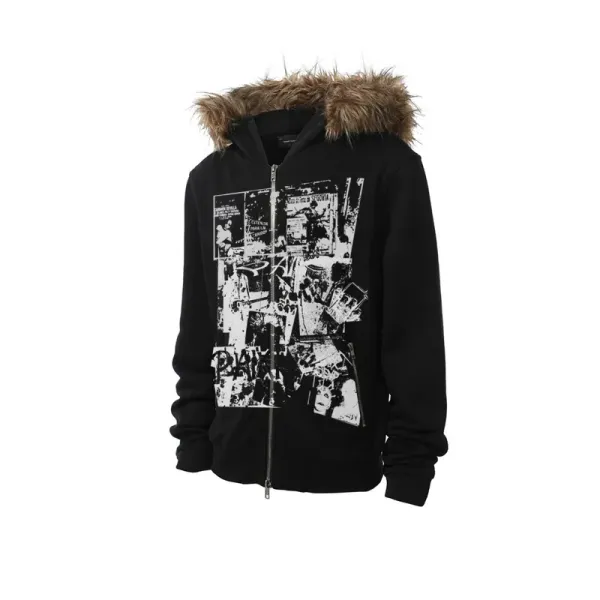 Vintage Band Print Cotton Jacket