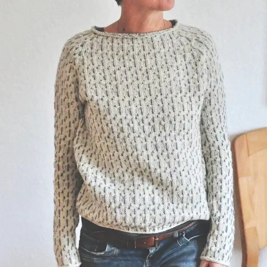  Knit Boat Neck Sweater