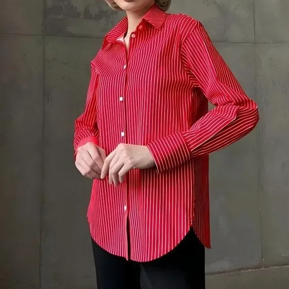 Tailored Long Sleeve Striped Casual Shirt