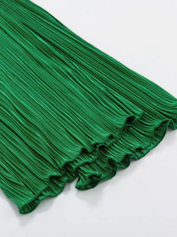 Pleated Blouse Wide Leg Set