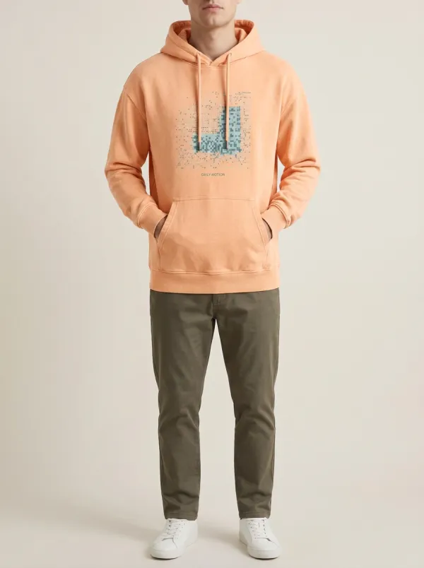 Men's Daily Motion Pixel Art Graphic Print Hoodie