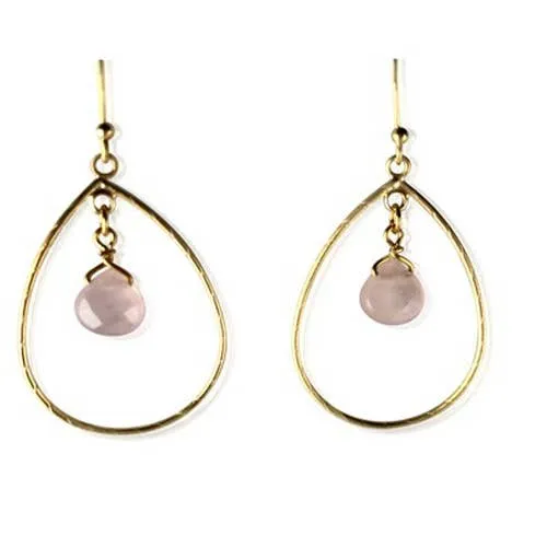 Quartz Teardrop Dangle Earrings