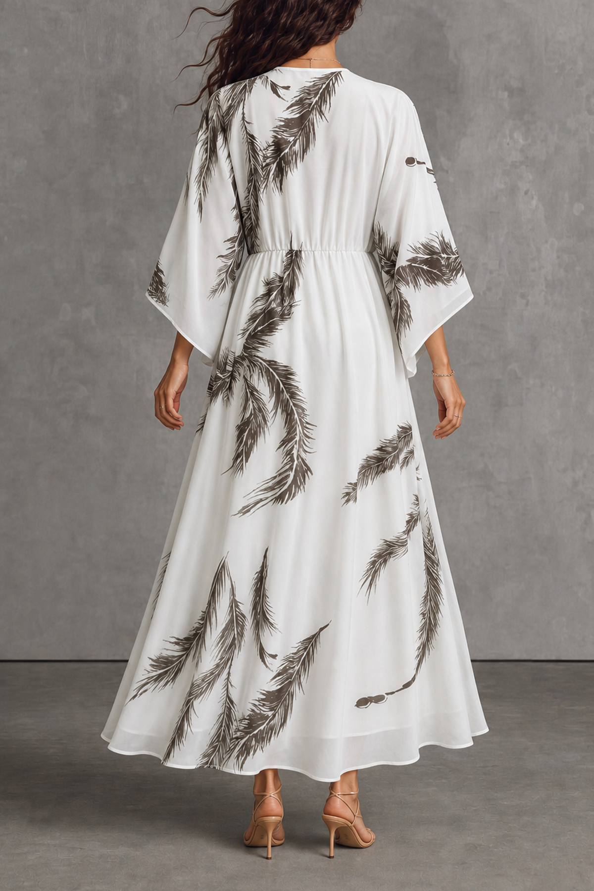 Batwing Sleeve Printed Casual Dress