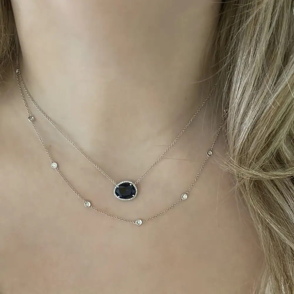 Artful Diamond Sapphire Necklace