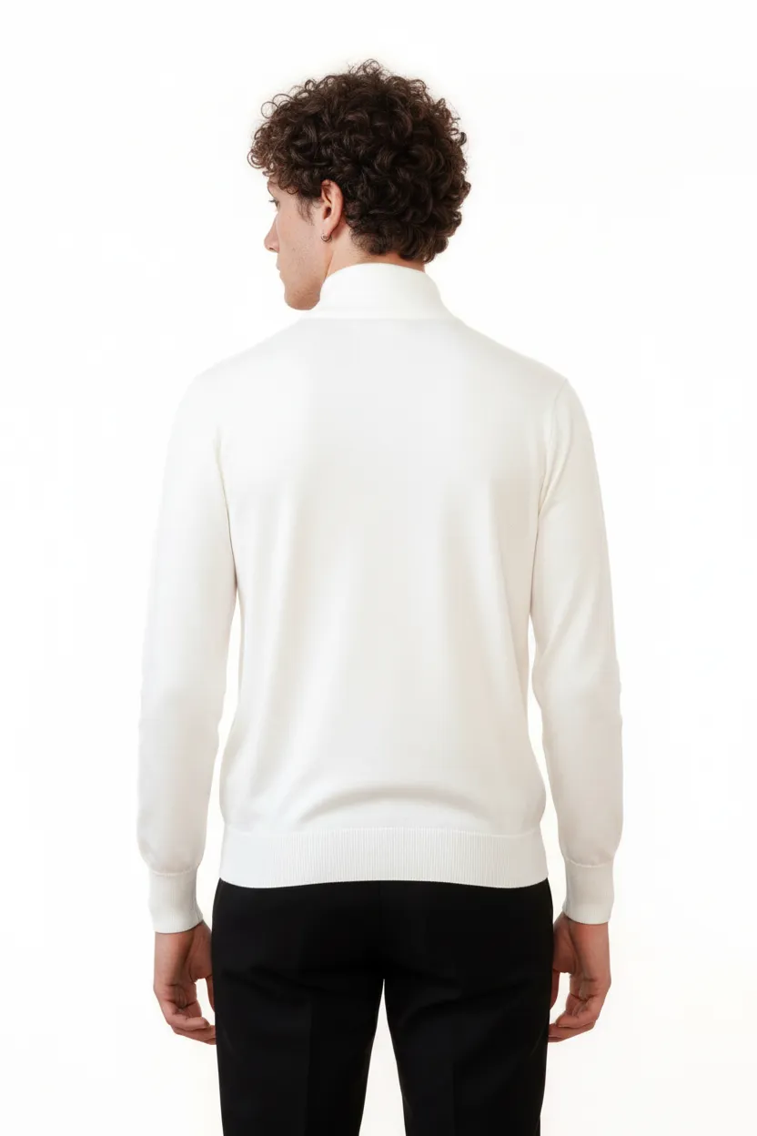 Modern Viscose Refined Half Zip Sweater
