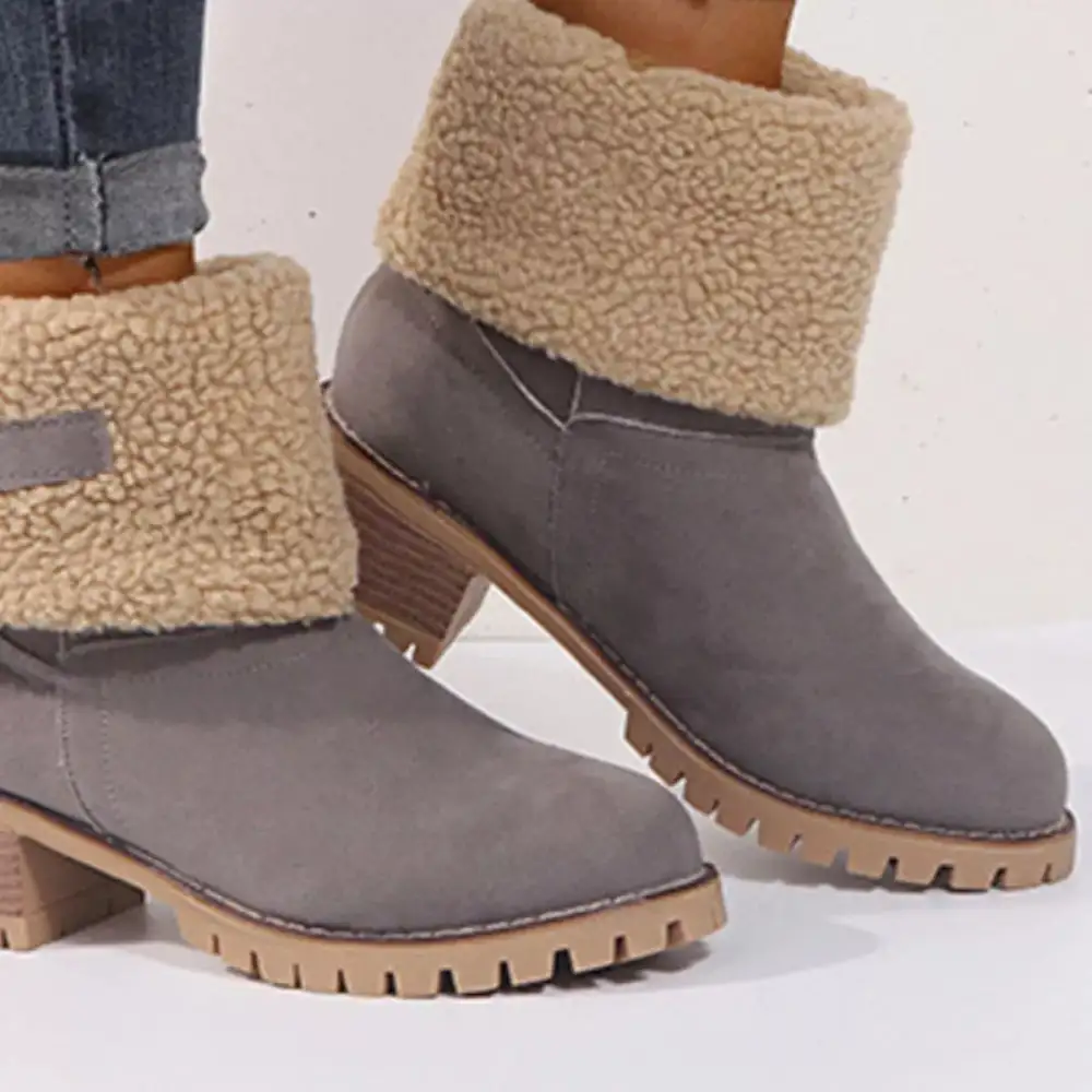 Refined Round Toe Block Heel Boots