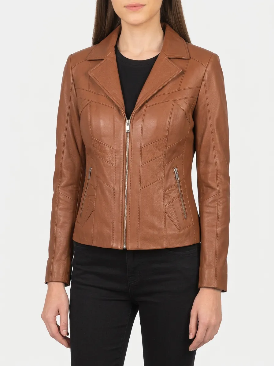 Leather-Look Zip-Up Biker Jacket