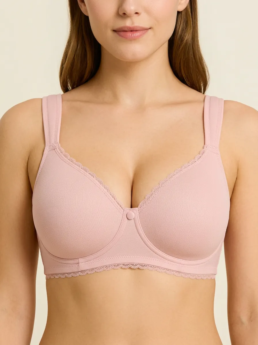 Women's Full-Coverage Underwire Wireless Lace-Trim Bra