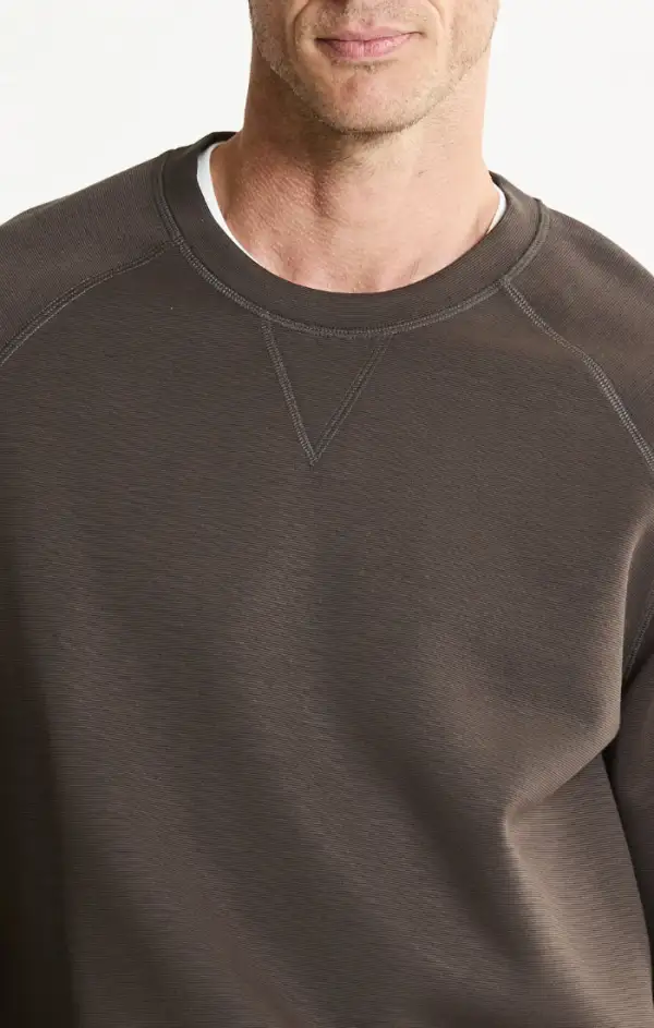 Performance Micro Stripe Knit Raglan Crewneck