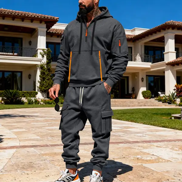 Men's Urban Hoodie Cargo Pockets Cargo Pants