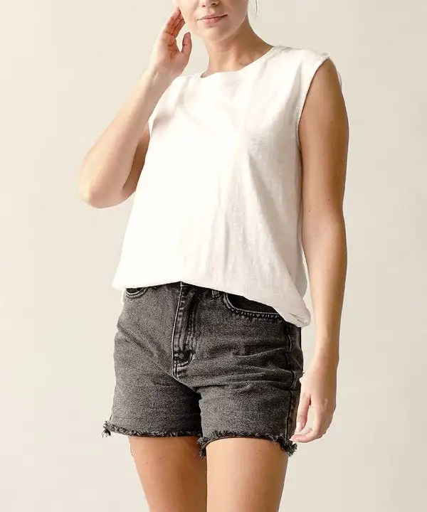 Slub Knit Sleeveless Tank Top
