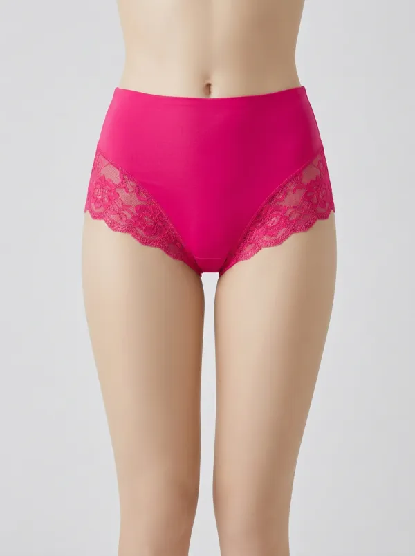 Contour High-Waisted Floral-Lace Lace-Trimmed Panties