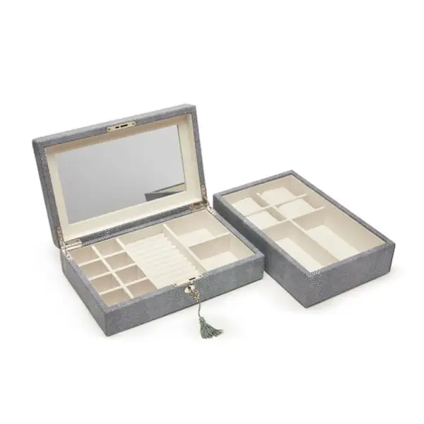 Mirror Lid Stackable Jewelry Box Set