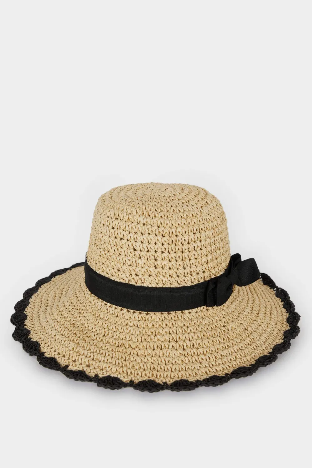 Black Bow Hat with Brim