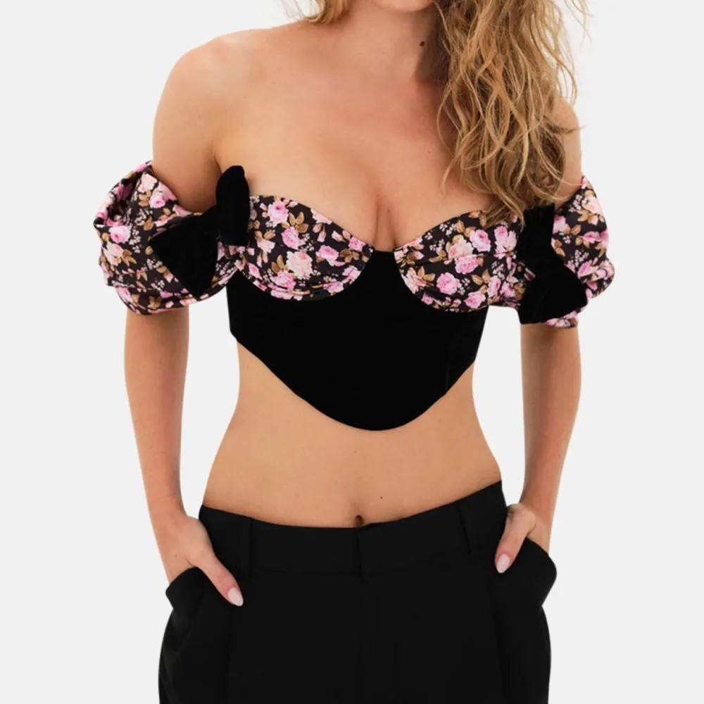Floral Corset Zip Tank Top