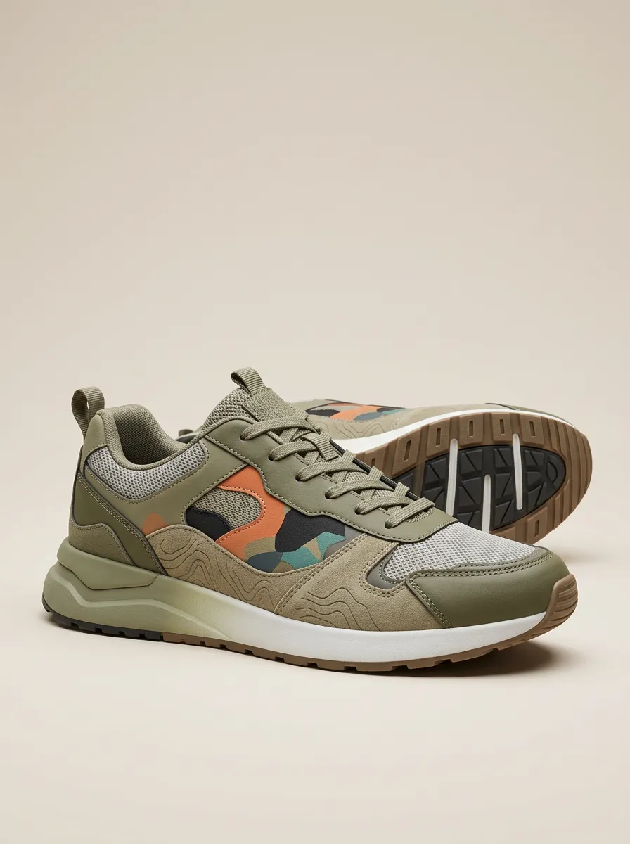 Men's Outdoor Adventure Camouflage Printed Sneakers