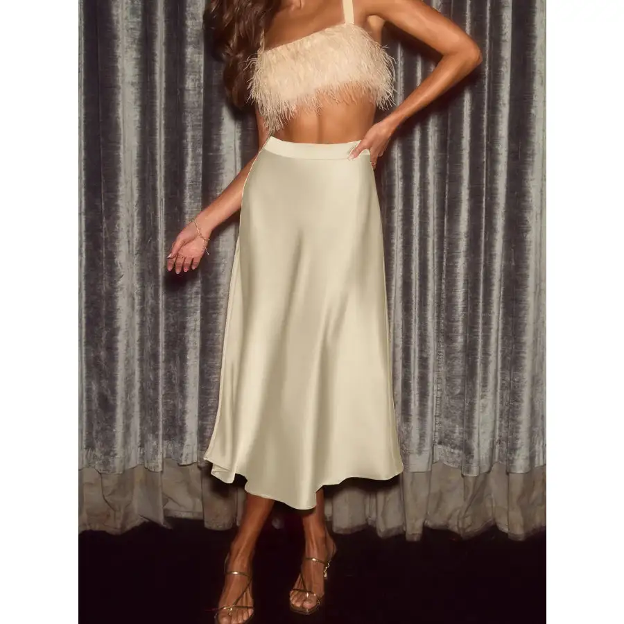 Satin Midi Skirt