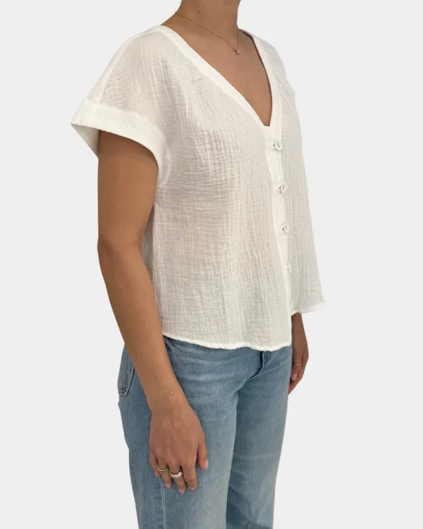 Short Sleeve V-Neck Top