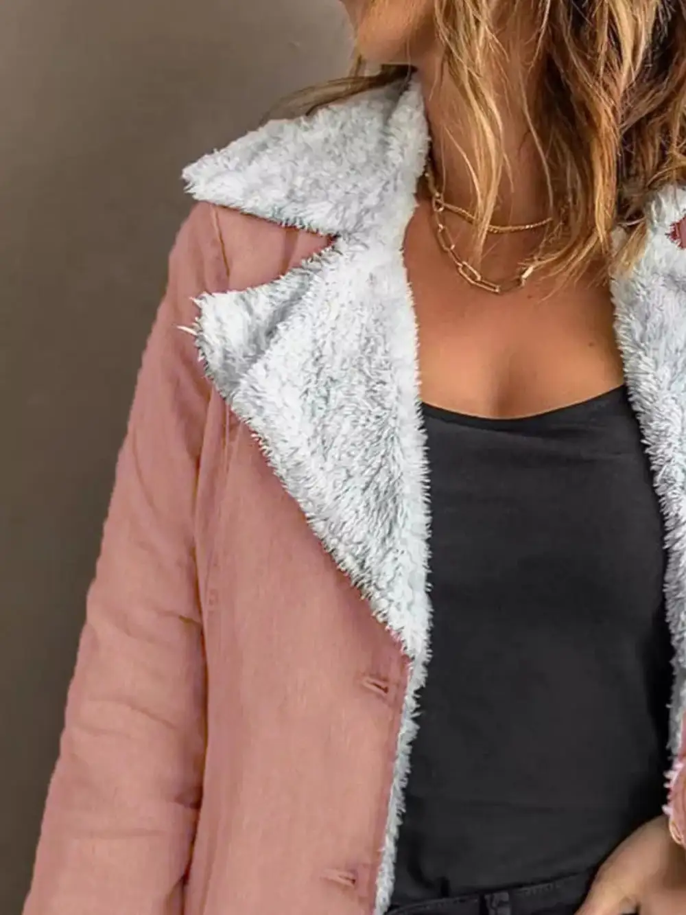 Full Size Sherpa Lined Button Up Outerwear Plus Size