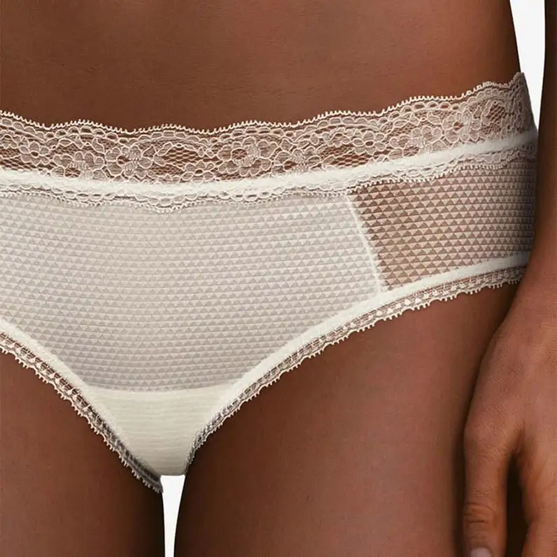 Women's Low Rise Seamless Floral Lace Mesh Boxer Panty