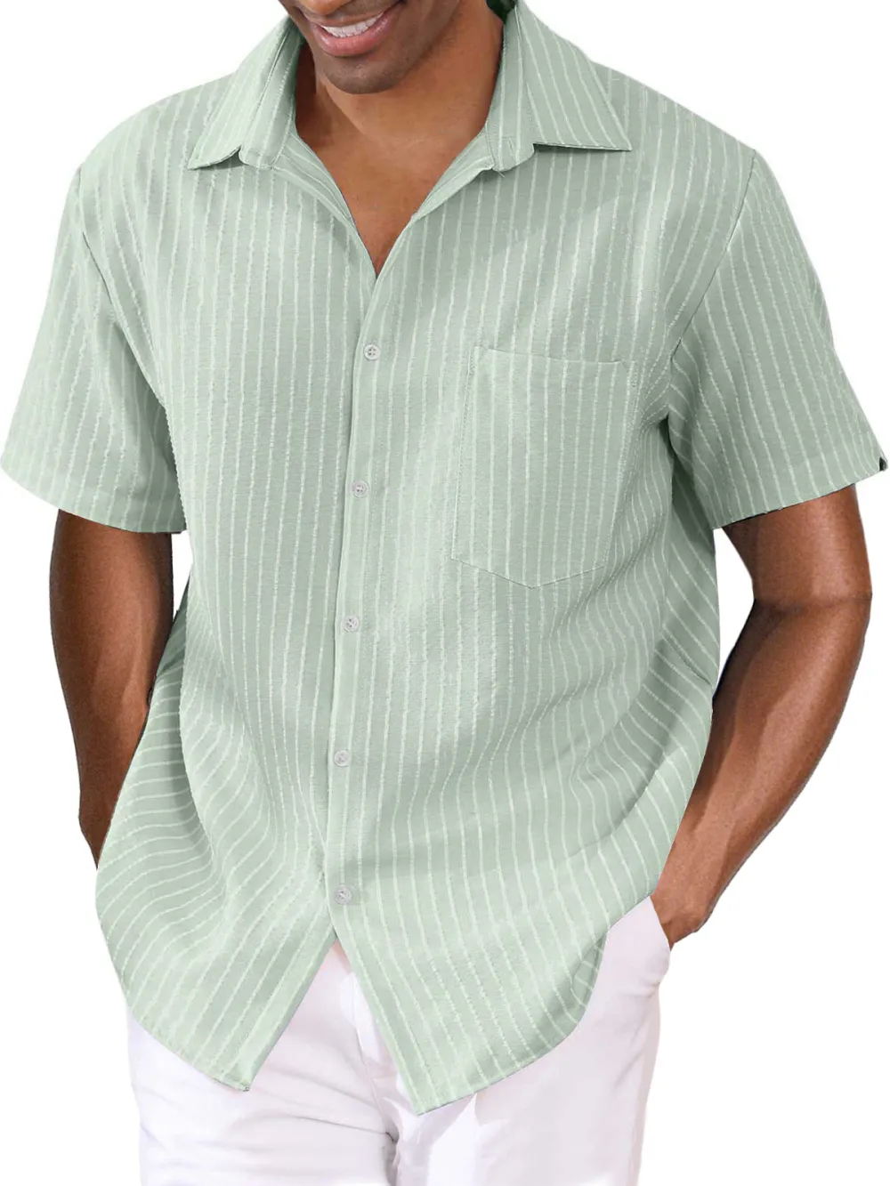 Cotton Linen Pocket Shirt