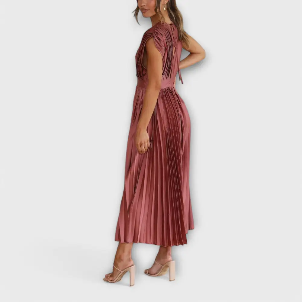 Pleated Flowing Relaxed Casual Dress