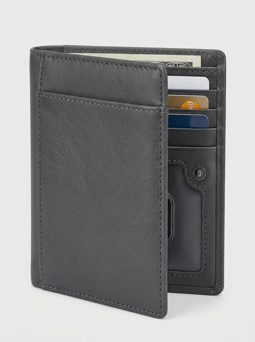 Men's Minimalist Leather RFID Blocking Bifold Wallet