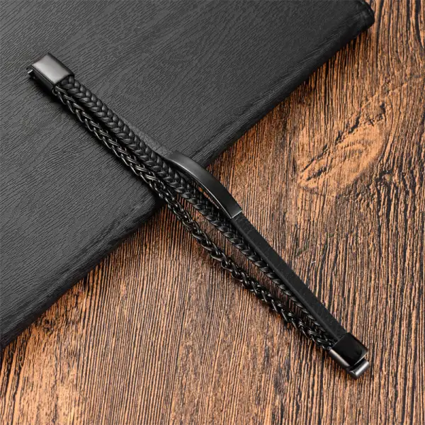 Woven Pattern Titanium Steel Stimulation Multi Layer Bracelet
