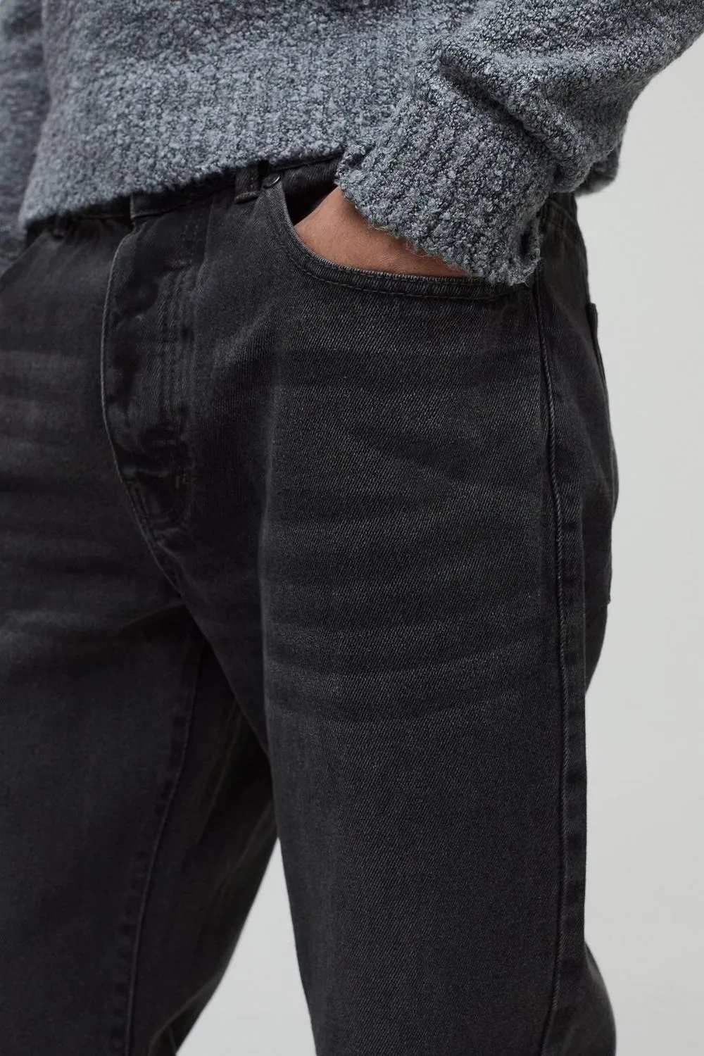 Straight Rigid Washed Charcoal Jeans