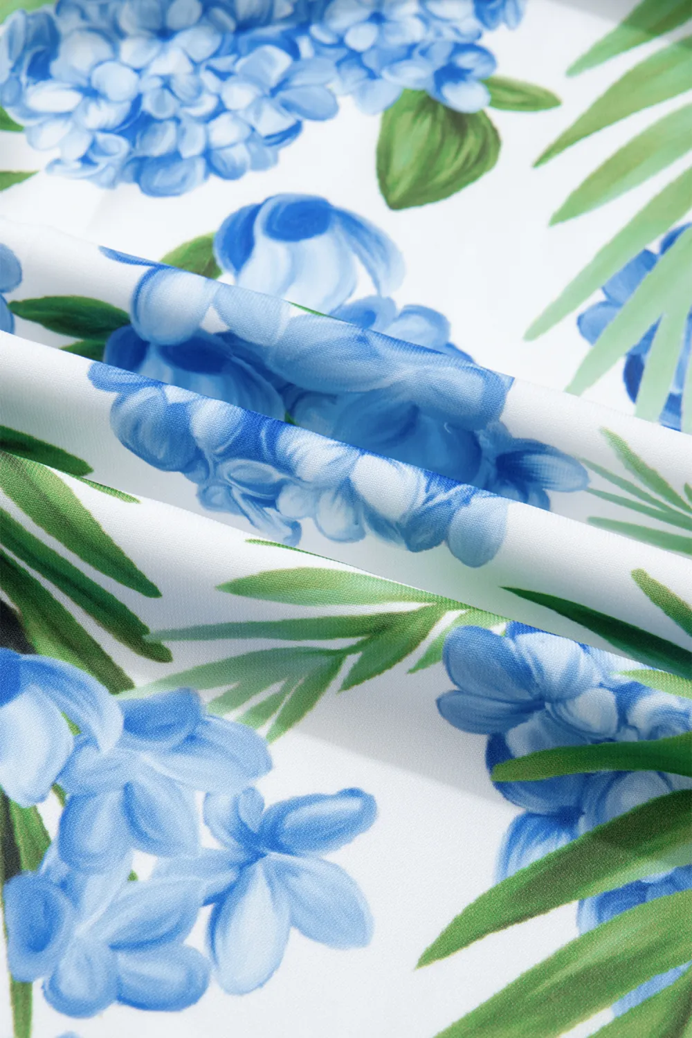 Blue Floral Ribbon Ruffle Dress