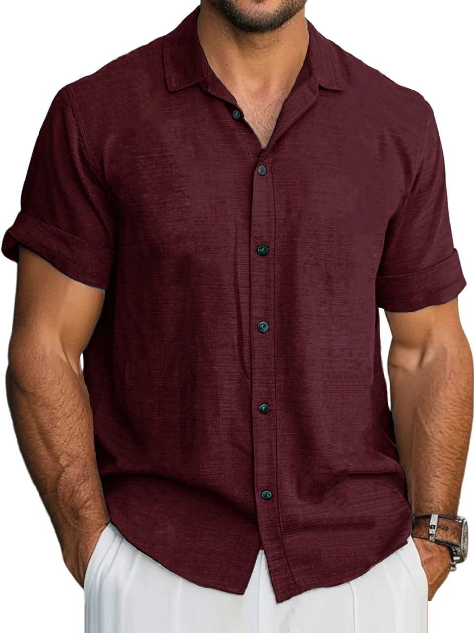 Workwear Short Sleeve Camp Collar Shirt