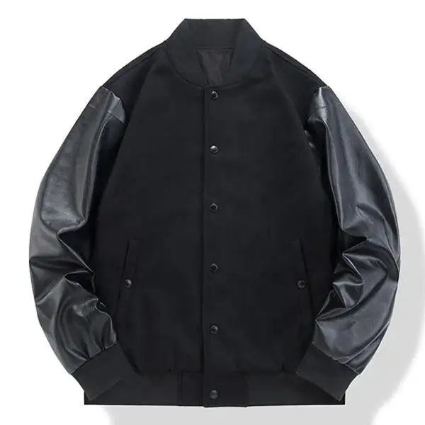 Buttoned Chore Leather Jacket