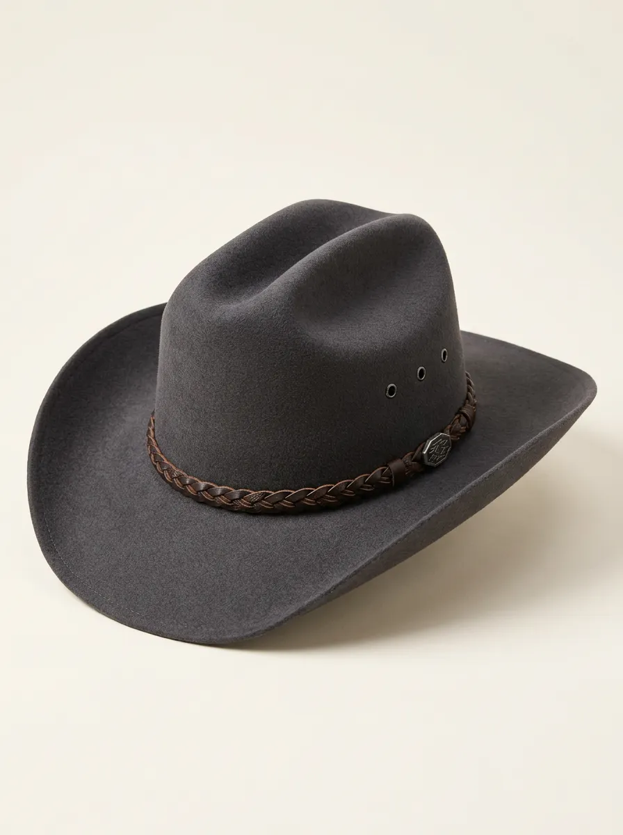 Country Inspired Felt Cowboy Hat with Braided Band